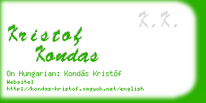 kristof kondas business card